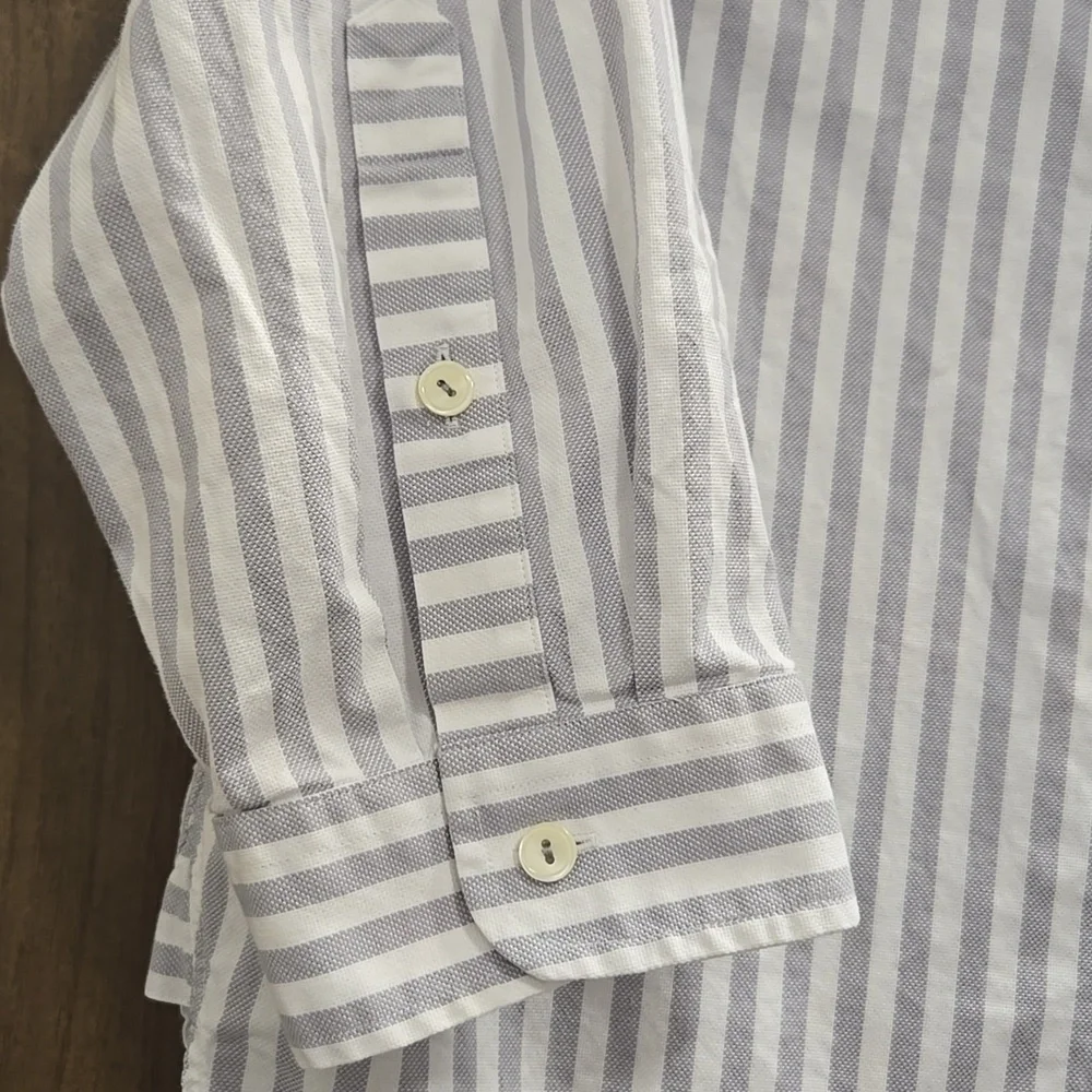HINSON WU-"Halsey" 3/4 Sleeve Oversize Stripe Shirt-Size Medium - Picture 8 of 15
